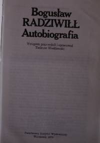 Autobiografia - Bogusław Radziwiłł