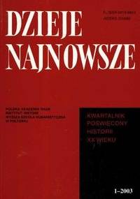 Dzieje najnowsze 1 - 2003 - Tadeusz Wolsza