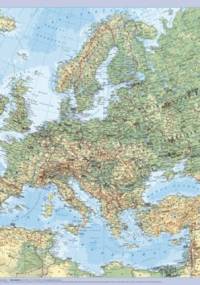 Europa. Mapa ścienna, fizyczno-polityczna - praca zbiorowa