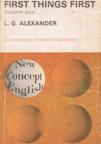 First things first - L.G. Alexander