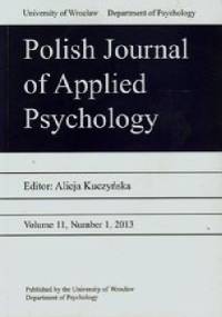 Polish Journal of Applied Psychology 11/2013 - Alicja Kuczyńska
