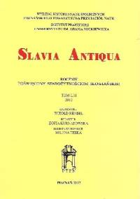 Slavia Antiqua, Tom LIII, 2012