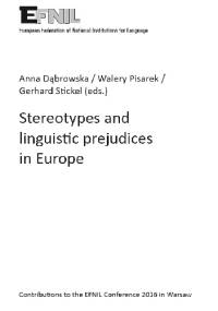 Stereotypes and linguistic prejudices in Europe