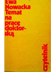 Temat na pracę doktorską - Ewa Nowacka